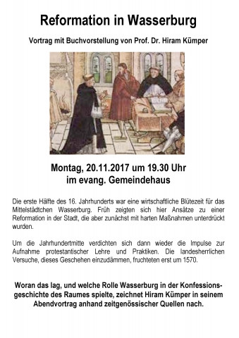 Die Reformation In Wasserburg - Vortrag Mit Buchvorstellung Von Prof ...